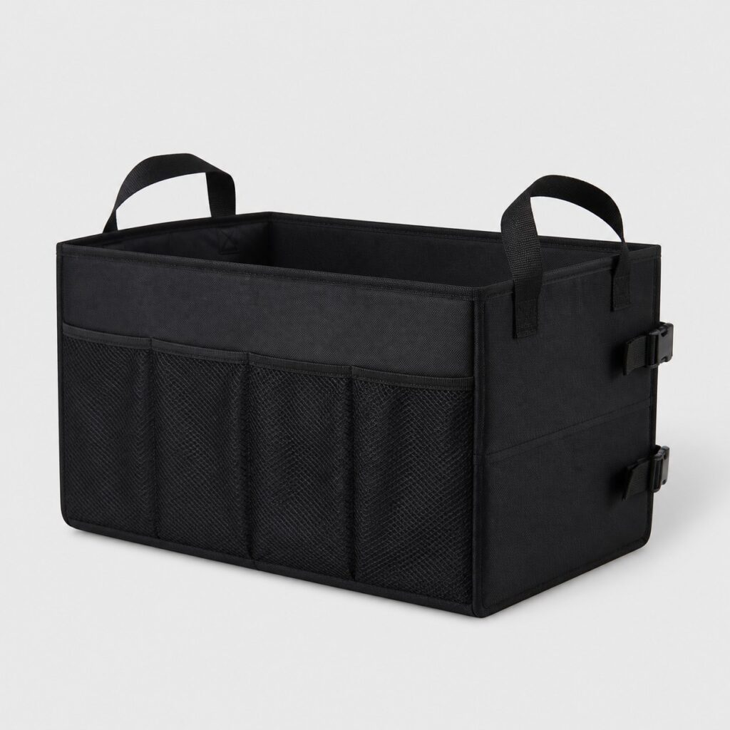 Organisateur de coffre de voiture pliable noir de 60 cm, 68 L