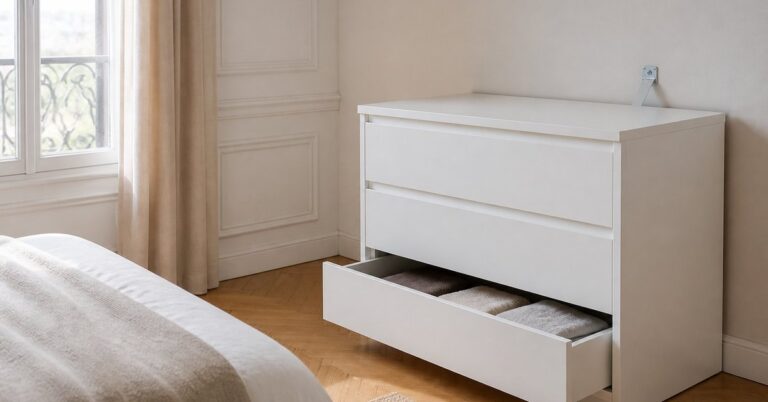 Commode à tiroirs : la sécurité anti-basculement