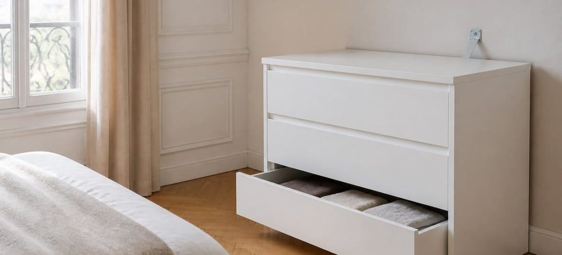Commode à tiroirs : la sécurité anti-basculement